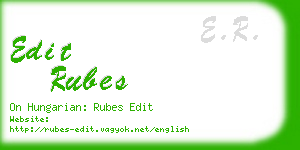 edit rubes business card
